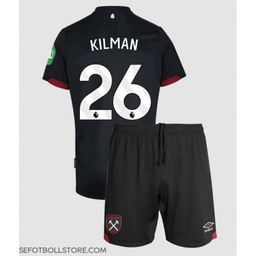 West Ham United Max Kilman #26 Replika babykläder Bortaställ Barn 2024-25 Kortärmad (+ korta byxor)